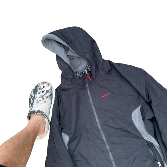 VINTAGE Nike Reversible Fleece Jacket Gray/Black XL - Picture 14 of 15